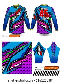 Long sleeve Motocross jerseys t-shirts vector, 
graphic design for football uniforms, unisex cycling, navy submariner and sportswear.