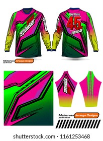 Long sleeve Motocross jerseys t-shirts vector, 
graphic design for football uniforms, unisex cycling, navy submariner and sportswear.