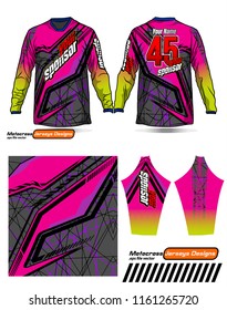 Long sleeve Motocross jerseys t-shirts vector, 
graphic design for football uniforms, unisex cycling, navy submariner and sportswear.
