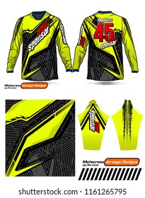 Long sleeve Motocross jerseys t-shirts vector, 
graphic design for football uniforms, unisex cycling, navy submariner and sportswear.