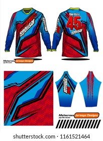 Long sleeve Motocross jerseys t-shirts vector, 
graphic design for football uniforms, unisex cycling, navy submariner and sportswear.