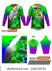 Long sleeve Motocross jerseys t-shirts vector, 
graphic design for football uniforms, unisex cycling, navy submariner and sportswear.