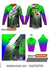 Long sleeve Motocross jerseys t-shirts vector, 
graphic design for football uniforms, unisex cycling, navy submariner and sportswear.