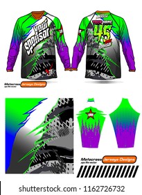 Long sleeve Motocross jerseys t-shirts vector, 
graphic design for football uniforms, unisex cycling, navy submariner and sportswear.
