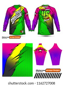 Long sleeve Motocross jerseys t-shirts vector, 
graphic design for football uniforms, unisex cycling, navy submariner and sportswear.