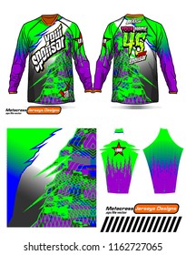 Long sleeve Motocross jerseys t-shirts vector, 
graphic design for football uniforms, unisex cycling, navy submariner and sportswear.