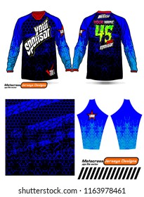Long sleeve Motocross jerseys t-shirts vector, 
graphic design for football uniforms, unisex cycling, navy submariner and sportswear.