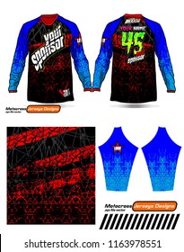 Long sleeve Motocross jerseys t-shirts vector, 
graphic design for football uniforms, unisex cycling, navy submariner and sportswear.