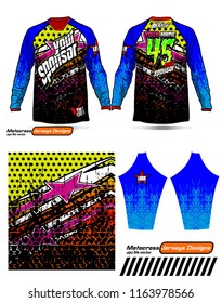 Long sleeve Motocross jerseys t-shirts vector, 
graphic design for football uniforms, unisex cycling, navy submariner and sportswear.