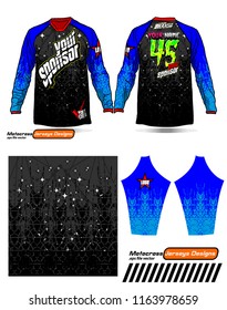Long sleeve Motocross jerseys t-shirts vector, 
graphic design for football uniforms, unisex cycling, navy submariner and sportswear.