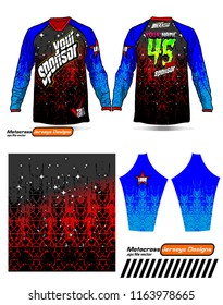 Long sleeve Motocross jerseys t-shirts vector, 
graphic design for football uniforms, unisex cycling, navy submariner and sportswear.