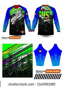 Long sleeve Motocross jerseys t-shirts vector, 
graphic design for football uniforms, unisex cycling, navy submariner and sportswear.