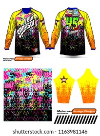 Long sleeve Motocross jerseys t-shirts vector, 
graphic design for football uniforms, unisex cycling, navy submariner and sportswear.