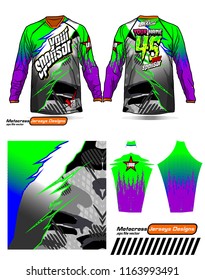 Long sleeve Motocross jerseys t-shirts vector, 
graphic design for football uniforms, unisex cycling, navy submariner and sportswear.