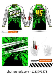 Long sleeve Motocross jerseys t-shirts vector, 
graphic design for football uniforms, unisex cycling, navy submariner and sportswear.