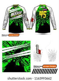 Long sleeve Motocross jerseys t-shirts vector, 
graphic design for football uniforms, unisex cycling, navy submariner and sportswear.