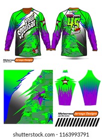 Long sleeve Motocross jerseys t-shirts vector, 
graphic design for football uniforms, unisex cycling, navy submariner and sportswear.