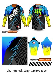 Long sleeve Motocross jerseys t-shirts vector, 
graphic design for football uniforms, unisex cycling, navy submariner and sportswear.