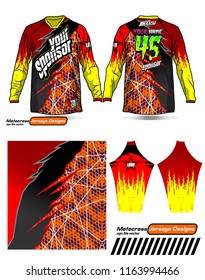 Long sleeve Motocross jerseys t-shirts vector, 
graphic design for football uniforms, unisex cycling, navy submariner and sportswear.