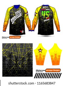 Long sleeve Motocross jerseys t-shirts vector, 
graphic design for football uniforms, unisex cycling, navy submariner and sportswear.
