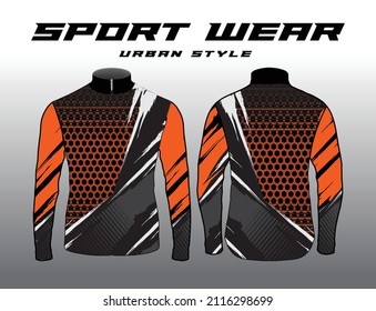 Long sleeve Motocross jerseys t-shirts vector, abstract background design for modern expressive uniforms, unisex portswear,sublimation
