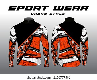 Long sleeve Motocross jerseys t-shirts vector, abstract background design for modern expressive uniforms, unisex sport wear.sublimation