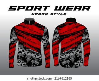 Long sleeve Motocross jerseys t-shirts vector, abstract background design for modern expressive uniforms, unisex sport wear sublimation