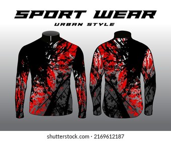 Long sleeve Motocross jerseys t-shirts vector, abstract background design for modern expressive uniforms, unisex sport wear sublimation