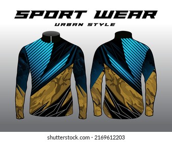 Long sleeve Motocross jerseys t-shirts vector, abstract background design for modern expressive uniforms, unisex sport wear sublimation