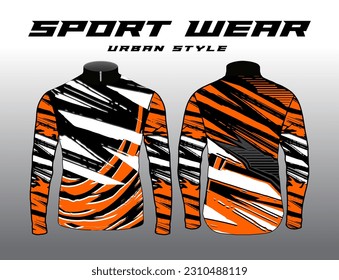 Long sleeve Motocross jerseys t-shirts vector, abstract background design for modern expressive uniforms, unisex sport wear.sublimation