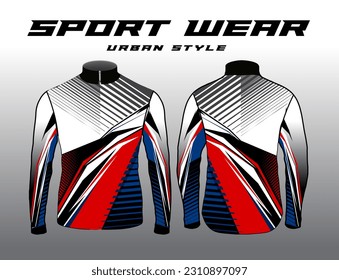 Long sleeve Motocross jerseys t-shirts vector, abstract background design for modern expressive uniforms, unisex sport wear.sublimation
