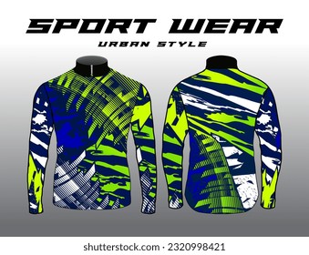 Long sleeve Motocross jerseys t-shirts vector, abstract background design for modern expressive uniforms, unisex sport wear.sublimation