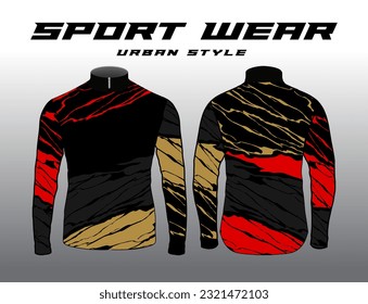 Long sleeve Motocross jerseys t-shirts vector, abstract background design for modern expressive uniforms, unisex sport wear.sublimatio