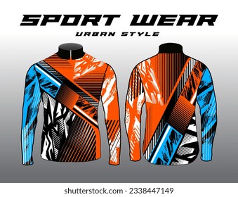 Long sleeve Motocross jerseys t-shirts vector, abstract background design for modern expressive uniforms, unisex sport wear.sublimation
