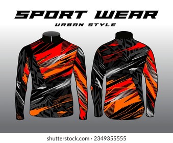 Long sleeve Motocross jerseys t-shirts vector, abstract background design for modern expressive uniforms, unisex sport wear.sublimation