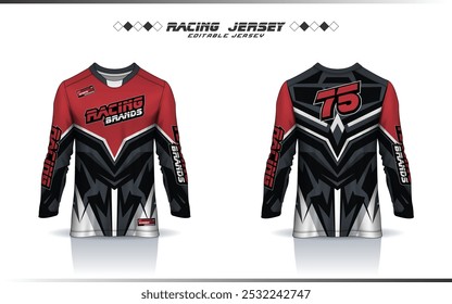 Long sleeve Motocross racing jersey mockup, soccer jersey, football uniforms, unisex cycling, racing jersey design, gaming, navy submariner for sublimation sports design