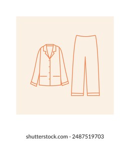 Long sleeve pajamas outline illustration