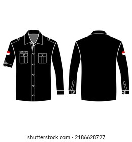
Long sleeve PDL shirt mockup with two pockets, sleeves can be folded