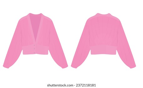 Long sleeve pink blouse. vector illustration