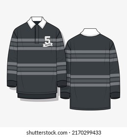 long sleeve polo. polo retro