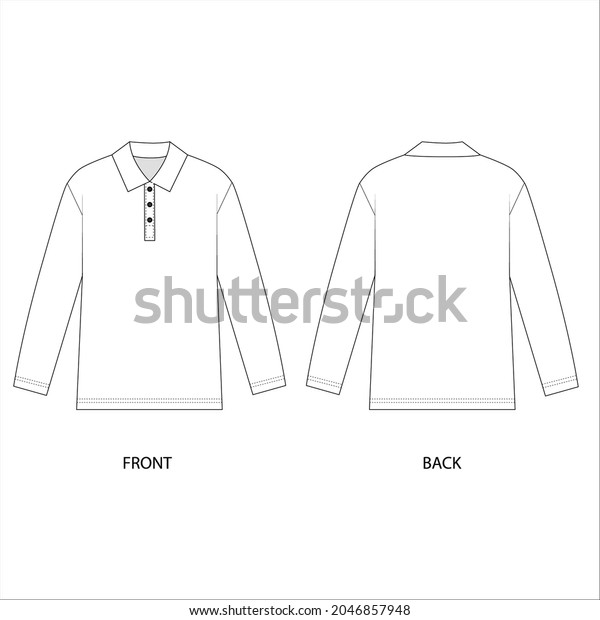 Long Sleeve Polo Shirt Design Template Stock Vector (Royalty Free ...