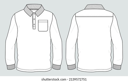 White Polo Shirt Long Sleeves Photo-realistic Stock Vector (Royalty Free)  54003664