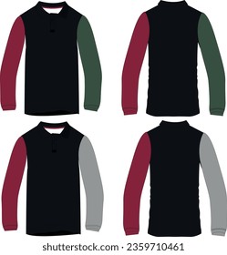 long sleeve polo t shirt vector template 
long sleeve polo shirt sketches vector 