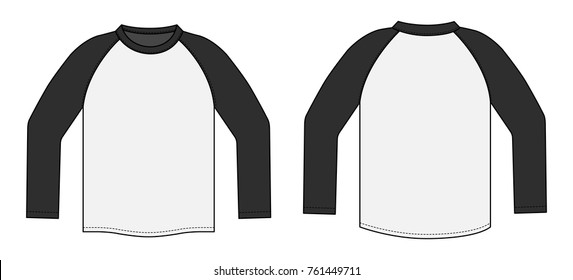 long sleeve ragran tshirt illustration (black x white)