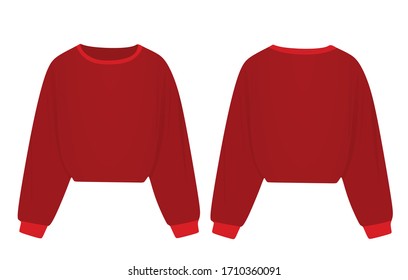 Long sleeve red blouse. vector illustration