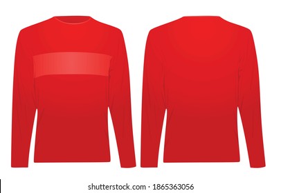 Long Sleeve Red T Shirt. Vector