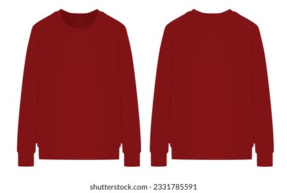 Long sleeve red t shirt. vector illustration