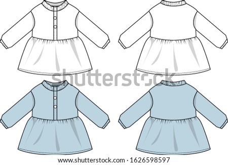 long sleeve set all for child vector template pattern