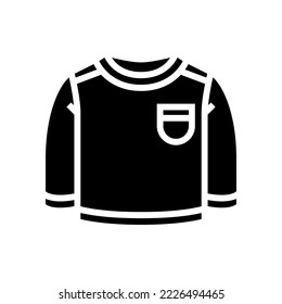 long sleeve shirt boy baby cloth glyph icon vector. long sleeve shirt boy baby cloth sign. isolated symbol illustration