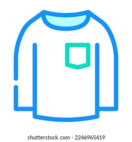 long sleeve shirt boy baby cloth color icon vector. long sleeve shirt boy baby cloth sign. isolated symbol illustration
